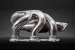 Capristo headers with sport cats for the Porsche 981 Boxster/Cayman/GT4, rear angle