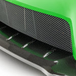 Carbon weave on GT2 RS front lip and intake, angled close-up