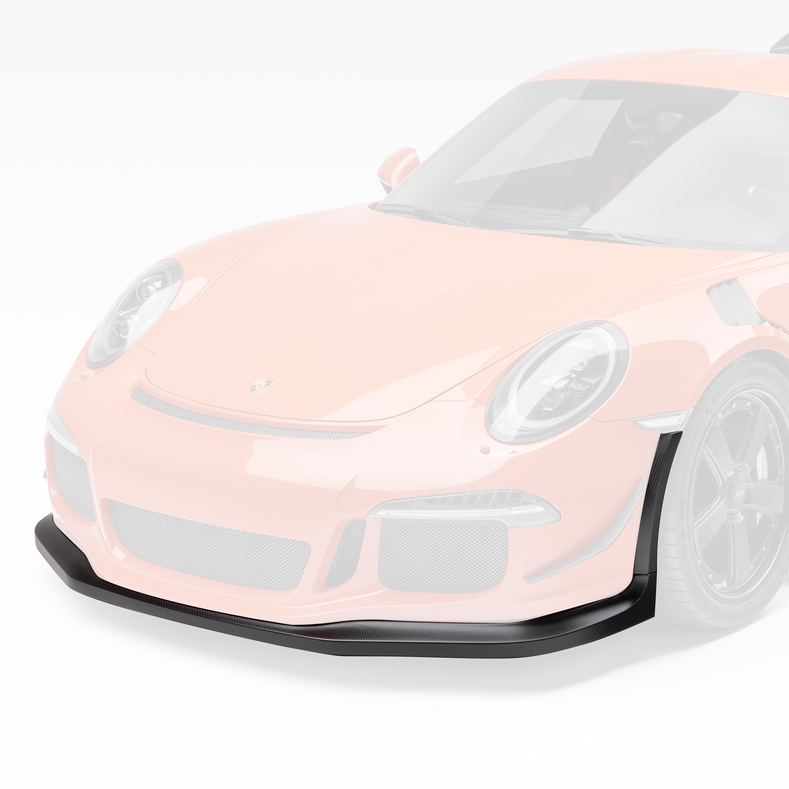 GT3 RS front apron, faded view highlighting carbon lip