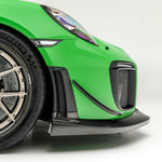 GT2 RS canard and front wheel, low side close-up