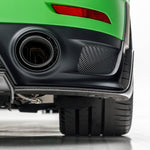 Carbon diffuser side and exhaust tip on GT2 RS, close-up