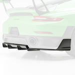 GT2 RS EVO rear diffuser, faded rear view highlighting carbon