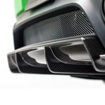Carbon diffuser strakes on GT2 RS, low angled close-up