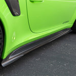GT2 RS carbon rocker panel blade, rear-facing outdoor view