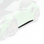 GT2 RS side skirt, faded view highlighting carbon rocker blade