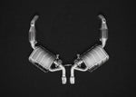 Capristo valved exhaust with 250-cell sport cats for the Porsche 987.2 Boxster/Cayman, top view