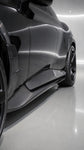 Close-up of Capristo carbon fiber side skirt on Ferrari Purosangue