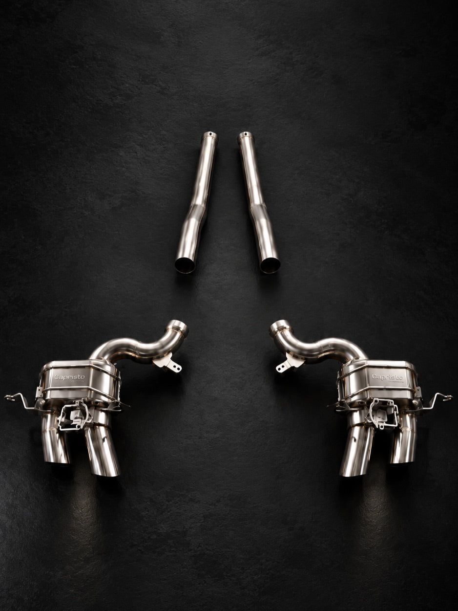 Capristo Purosangue valved rear mufflers with straight mid-silencer replacement pipes