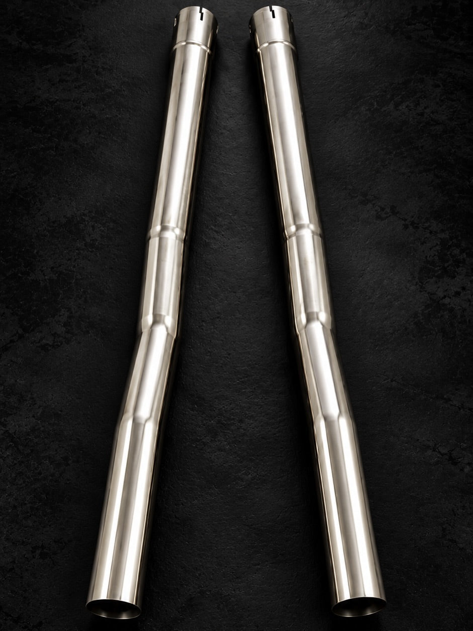 Pair of Capristo stainless mid-silencer replacement pipes for Ferrari Purosangue