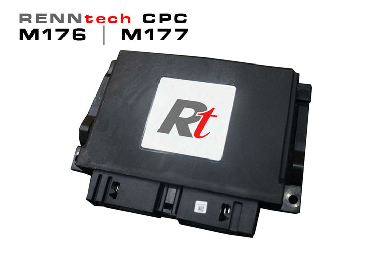 A front view of RENNtech | Powertrain Control Unit | CPC Tune for Mercedes-Benz GLS 63 AMG BiTurbo 2021-2023 with white background