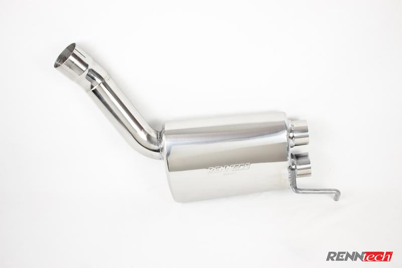 A front view of RENNtech Stainless Steel Sport Mufflers for Bentley Continental SS / GT / GTC Speed with white background