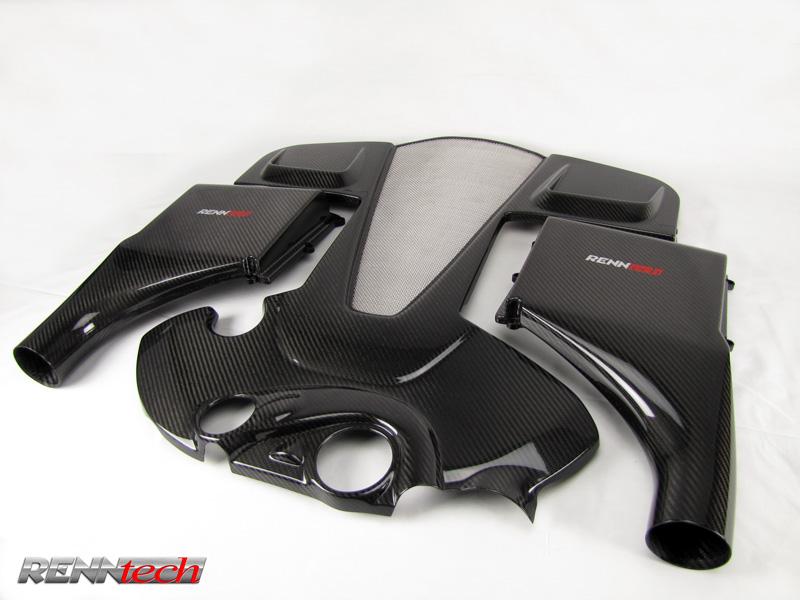 Carbon intake set laid out in pieces - R3 Performance Package for the 2003-2006 CL 600