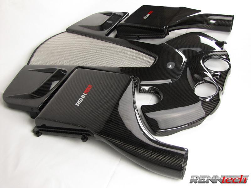 Carbon intake manifold covers from the side - R3 Performance Package for the 2003-2006 CL 600