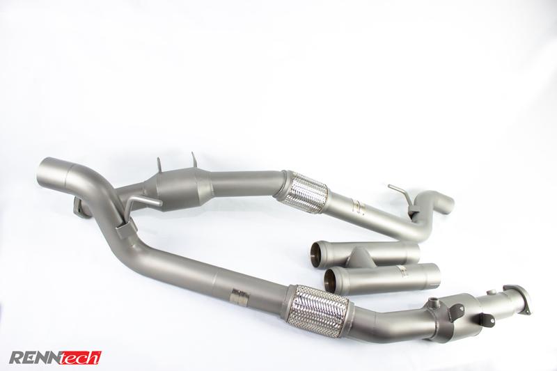 S 63 M157 downpipe set laid out - Downpipes for the 2014-2017 S 63 AMG Sedan