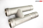 S 63 M157 downpipe outlets close up - Downpipes for the 2014-2017 S 63 AMG Sedan