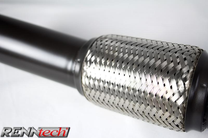 Braided flex section on the SLS exhaust close up - R2 Performance Package for the 2013-2015 SLS AMG GT
