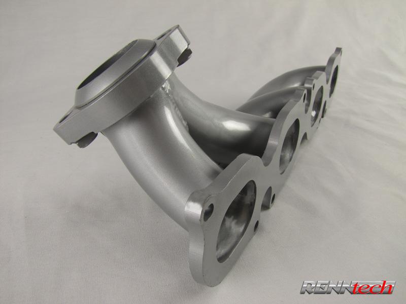 RennTech stainless header from the flange end - R3 Performance Package for the 2007-2011 ML 63 AMG