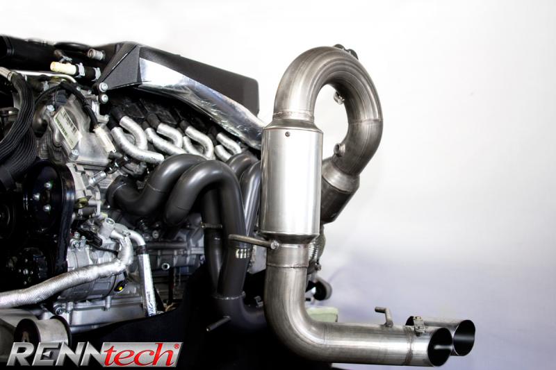 RennTech SLR header and muffler assembly installed - Sport Mufflers for the 2005-2010 SLR McLaren