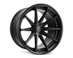 A front view of Rohana Wheels RFC10 Wheel 22x9 5x130 42mm Matte Black w/ Gloss Black Lip with white background