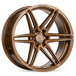 A front view of Rohana RFV1 Wheel 22x9.5 6x135 0mm Matte Bronze with white background