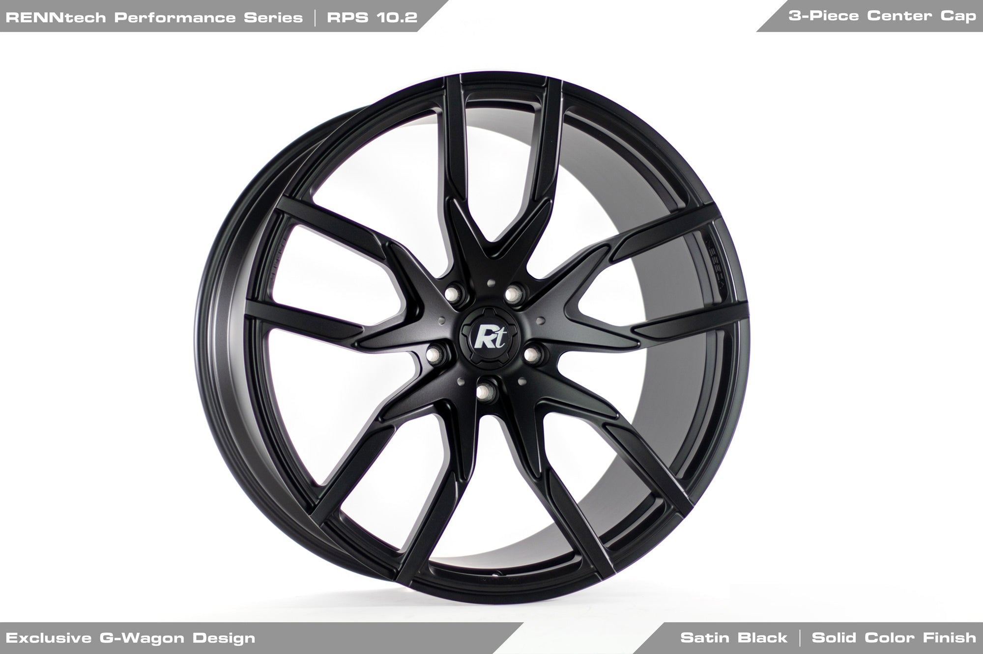 Black RPS 10.2 wheel for the W212 E 63 from the front - RPS 10.2 Forged 23-inch Wheels for the 2013-2018 G 63 AMG