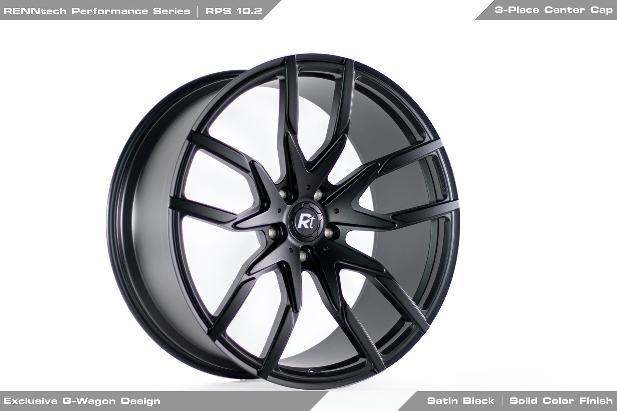 Black RPS 10.2 wheel at an angle - RPS 10.2 Forged 23-inch Wheels for the 2013-2018 G 63 AMG