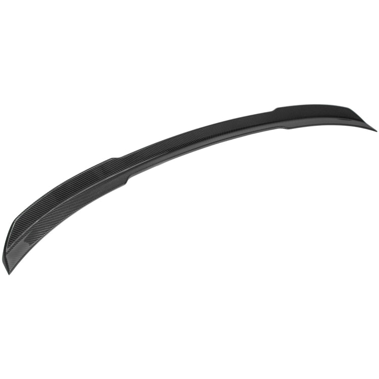 A side top view of Urban Automotive Carbon Fiber Lower Rear Lip Spoiler Audi C8 RS6 2020+ with white background