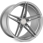 A front view of Rohana Wheels RFX15 Brushed Titanium (Cross Forged) 20x11 5x114 50mm with white background