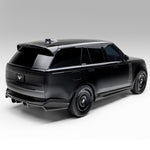 Black Range Rover L460 with Vorsteiner side skirts, rear 3/4 view