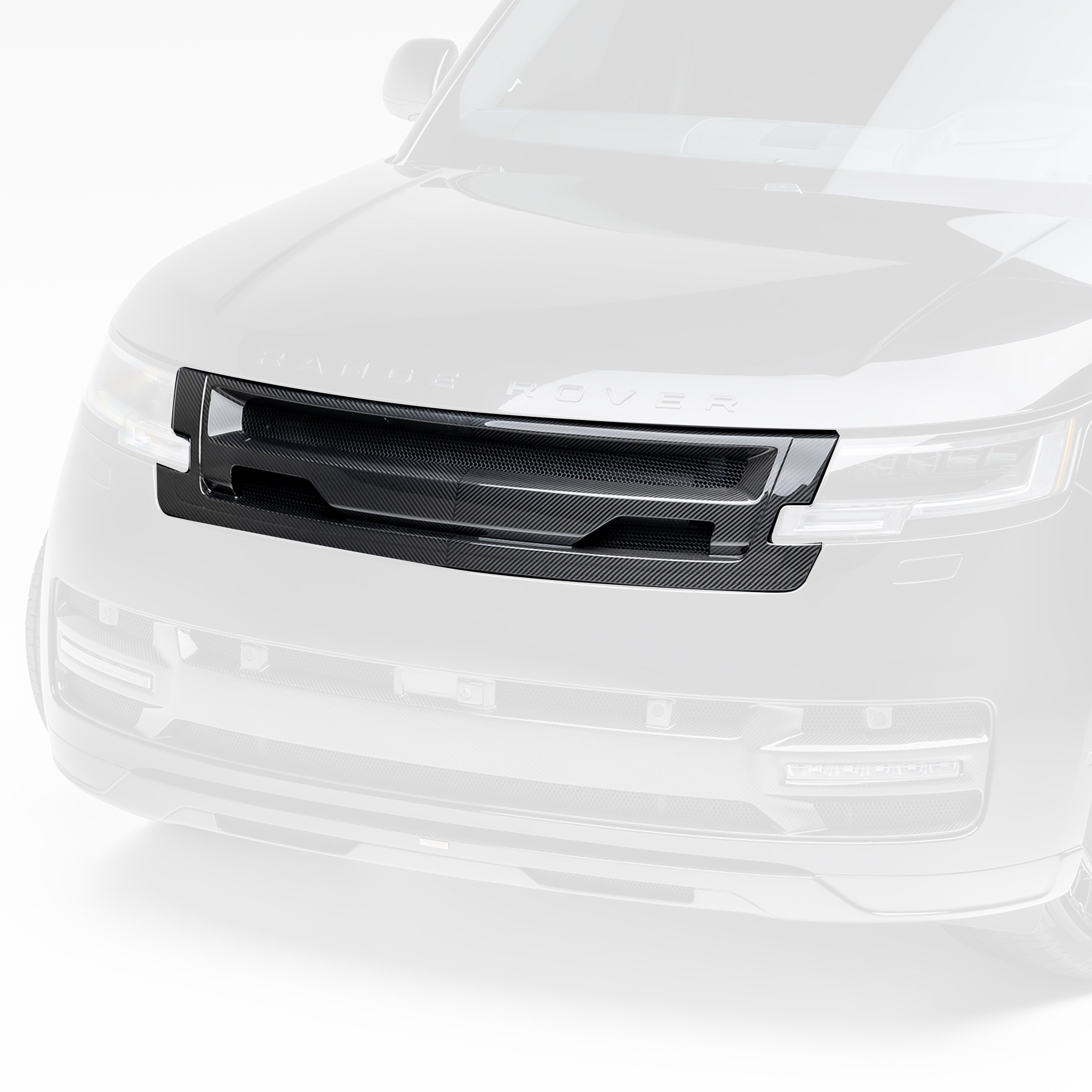 Range Rover L460 upper grille, faded view highlighting carbon