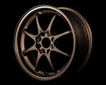 A front view of Volk Racing CE28N 8-Spoke Wheel 14x5 4x100 45mm Bronze with black background