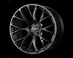 A front view of Volk Racing G16 Wheel 19x8.5 5x112 22mm Gunblack with black background