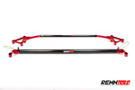 Full W204 rear strut bar from the front - Carbon Fiber Rear Strut Bar for the 2008-2014 C-Class