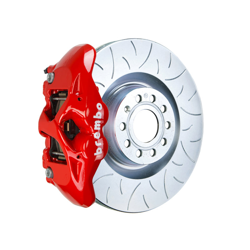 Mk6 GTI Brembo GT 4-piston front kit, red caliper, 345mm type 3 slotted 1-piece disc