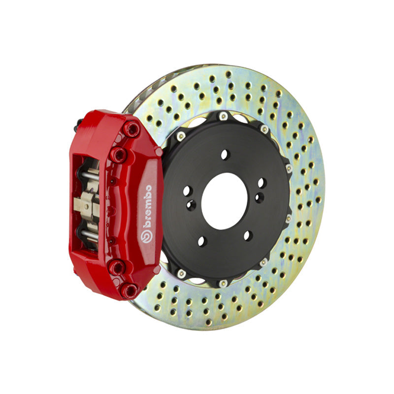 RSX Brembo GT 4-piston front kit, red caliper, 328mm drilled 2-piece disc