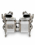 Capristo valved race exhaust for Lamborghini Revuelto, rear view with heat-wrapped mufflers and hexagonal tips