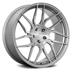 A front view of Rohana Wheels RFX7 Brushed Titanium (Cross Forged) 21x10.5 5x120 20mm Left with white background