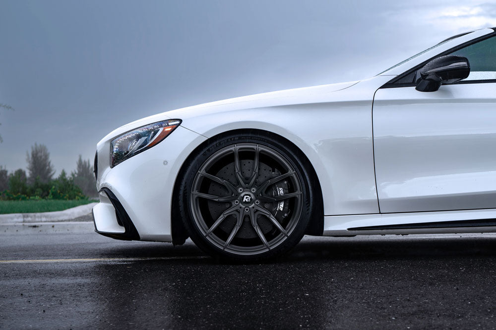 White S-Class cabriolet car front wheel on RPS 10.2 - RPS 10.2 Forged 21/22-inch Wheels for the 1999-2026 S-Class