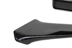 Black carbon fiber side mirror covers with glossy finish on clean white background - APR Performance side mirror for Ford S650 Mustang Dark Horse