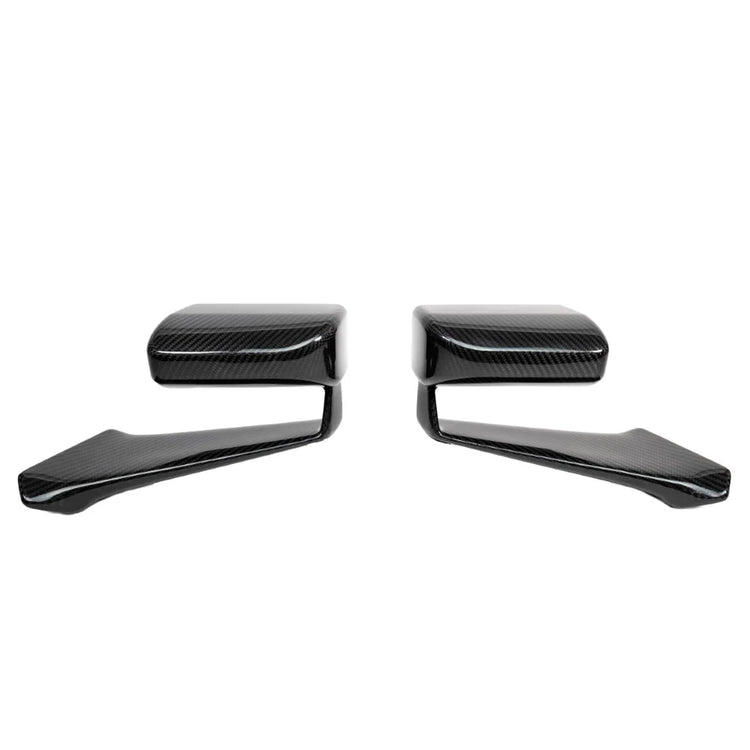 A back wide view of APR Performance GT2 Aero Mirrors for Ford Mustang S650 2024+ (LHD) with white background