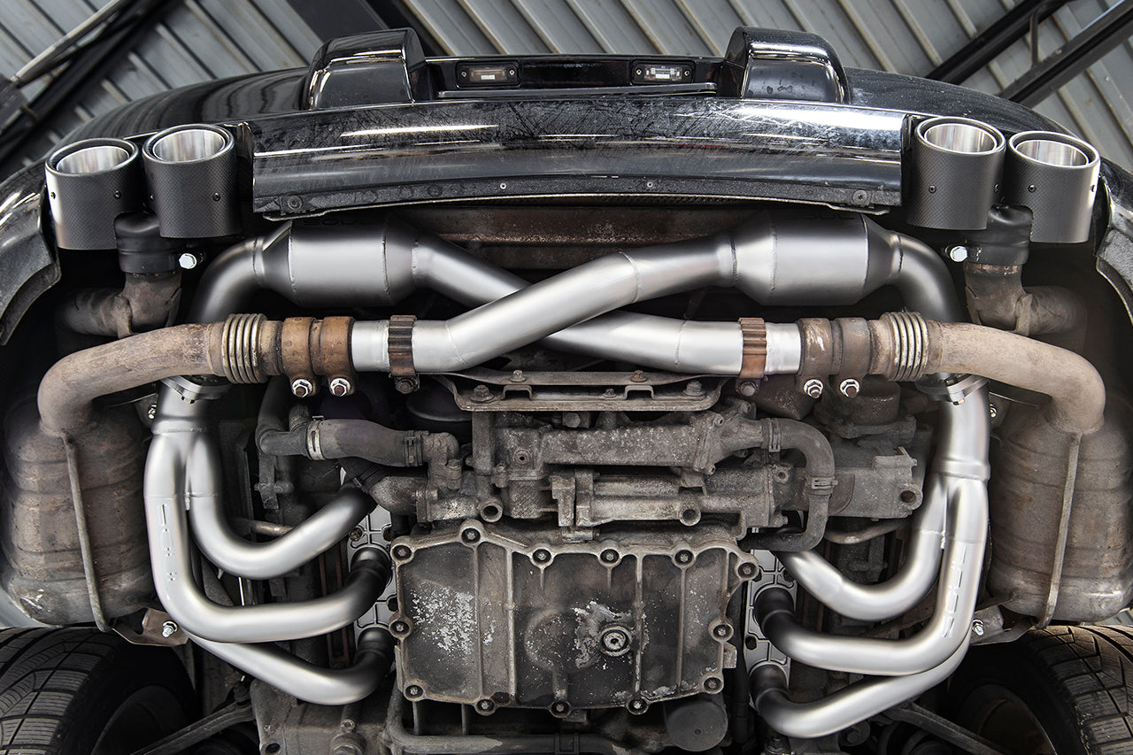 Soul 997.1 Carrera competition headers: competition headers installed, view from below