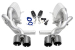 Soul 997.2 Carrera valved side mufflers: valved exhaust with black chrome tips and valve kit