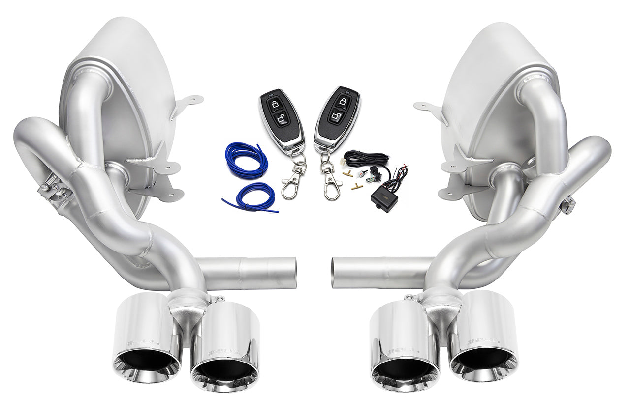 Soul 997.1 Carrera valved exhaust: valved exhaust with polished chrome tips and valve kit