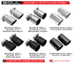 Soul 718 Boxster / Cayman track package: chart of the available tip styles and finishes