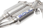 Soul Huracan EVO / STO titanium valved exhaust system: close-up of the valved muffler