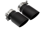 Soul 991 GT3 / GT3 RS center muffler bypass exhaust: pair of black slash-cut tips with clamps