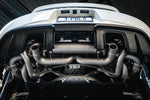Soul 718 GT4 / Spyder / GTS valved exhaust system: package installed, rear view from below