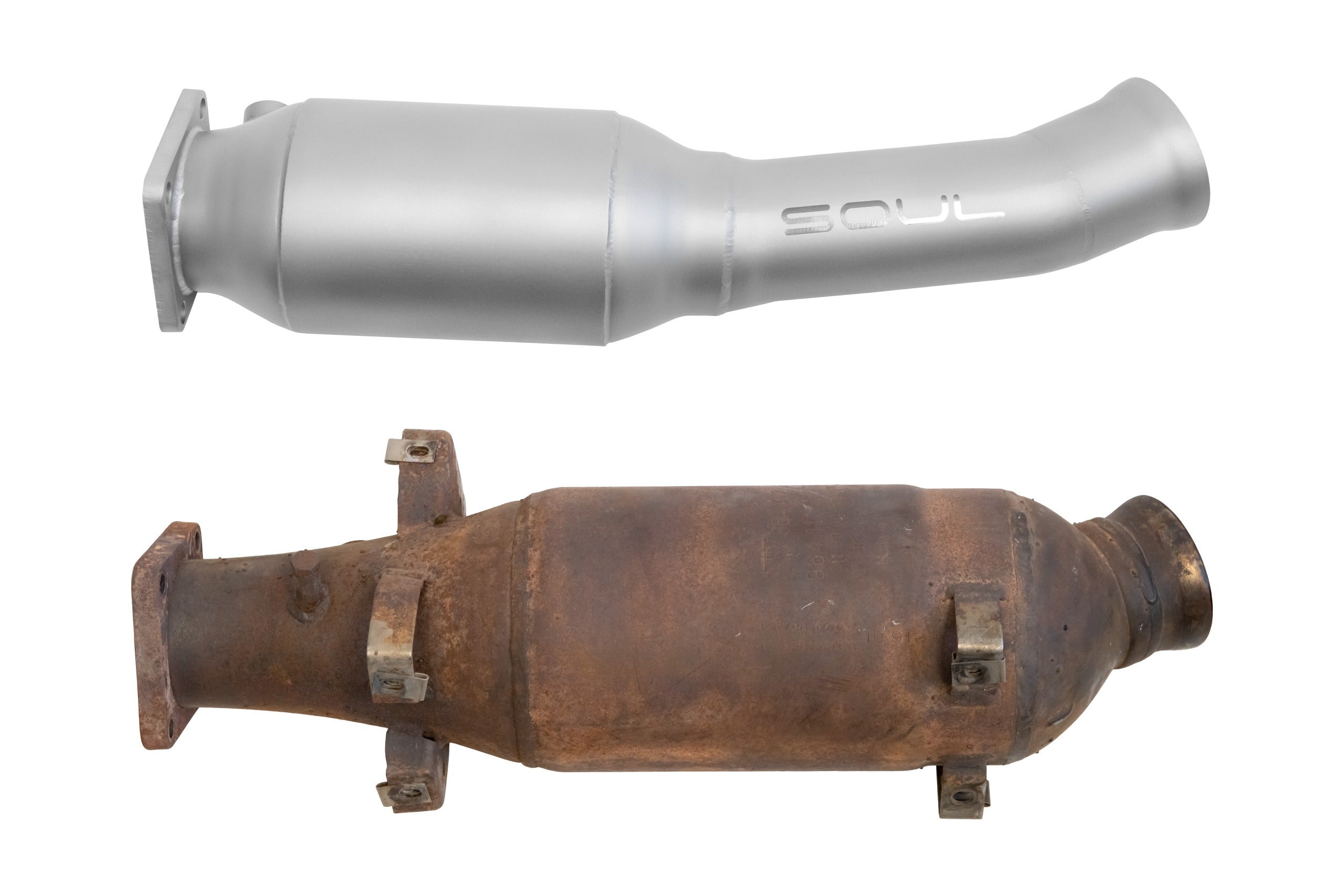 Soul 964 Carrera sport cats / cat bypass pipes: SOUL resonated pipe above the stock cat