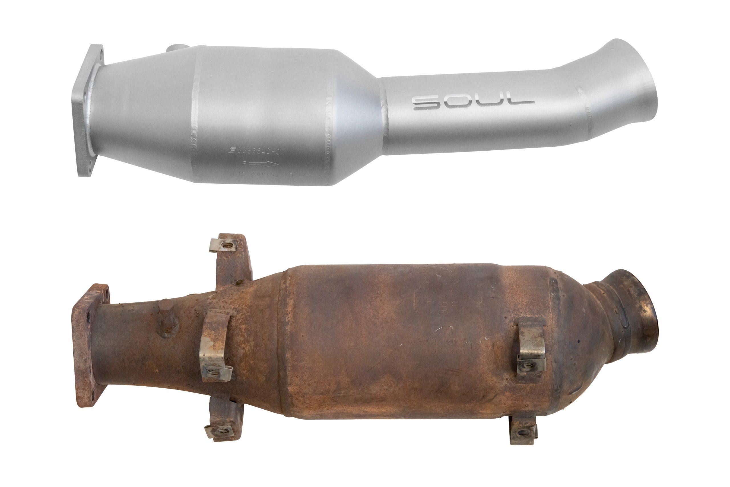 Soul 964 Carrera sport cats / cat bypass pipes: SOUL sport cat above the stock cat