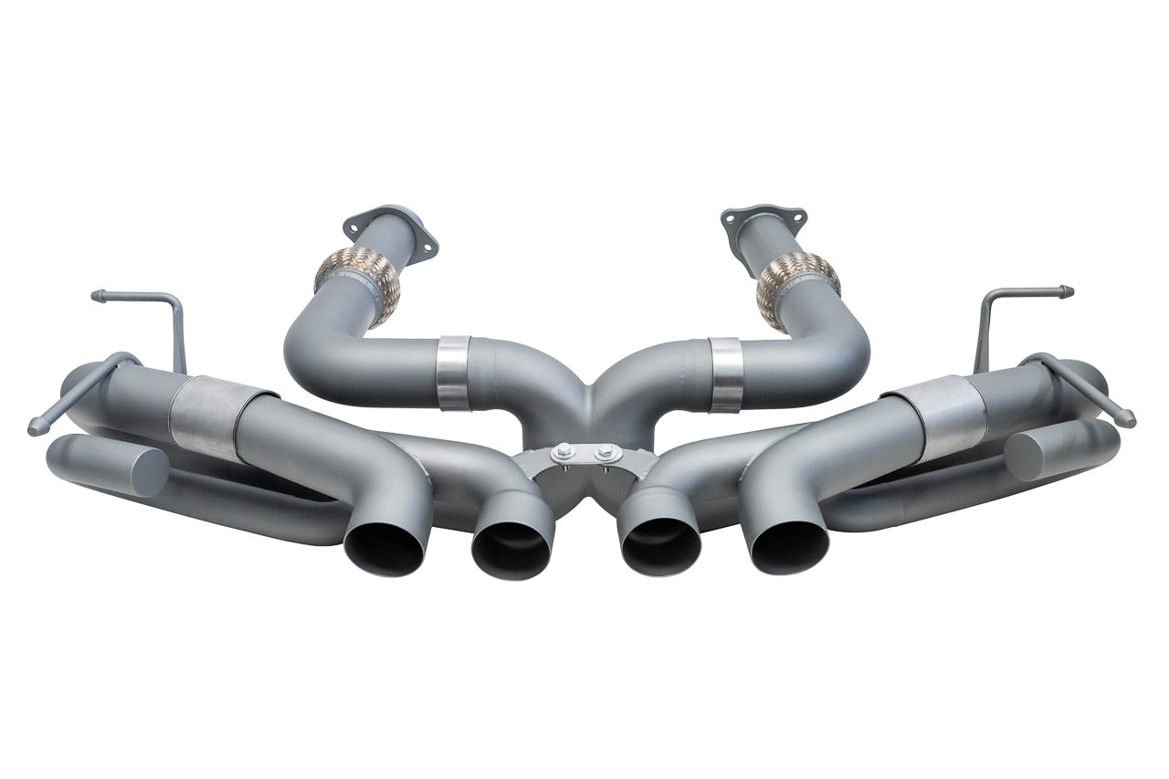 Soul C8 Corvette z06 exhaust conversion package: conversion package exhaust, angled view